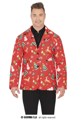 Kerst kostuum vestje rood met print