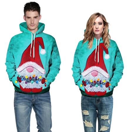 kerst sweater met kap kerstman