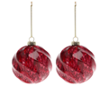 kerstbal bordeaux set van 2