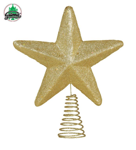 kerstboom topper gouden ster 19 cm
