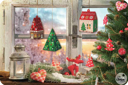 kersthuisjes in papier 12 stuks diy