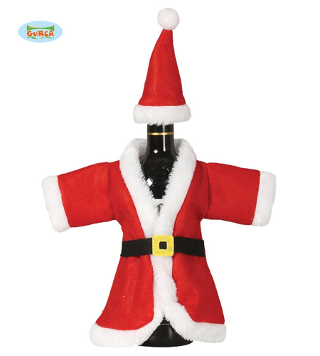 kerstman pakje voor fles
