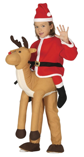 kerstman rendier carry me kostuum voor kinderen