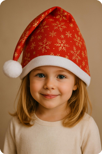 kerstmuts met gouden ijs kristallen