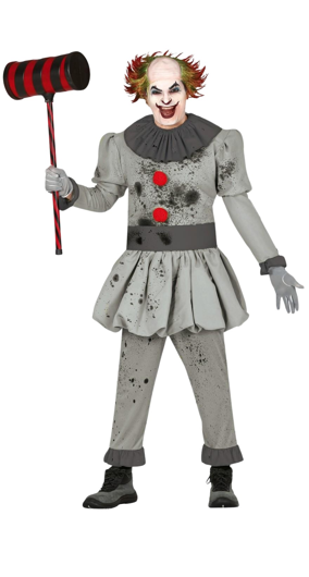 killer clown costume grey