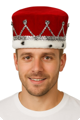 King's crown hat red with silver