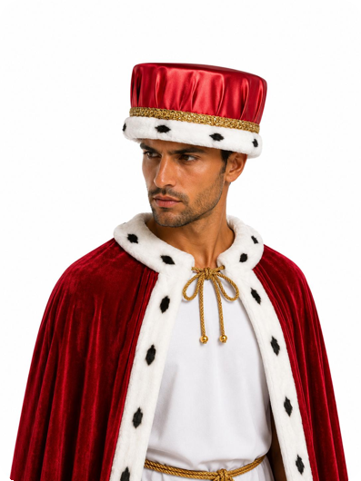 king's crown luxury hat red with gold