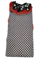 Knee-high black tights with white polka dot garter