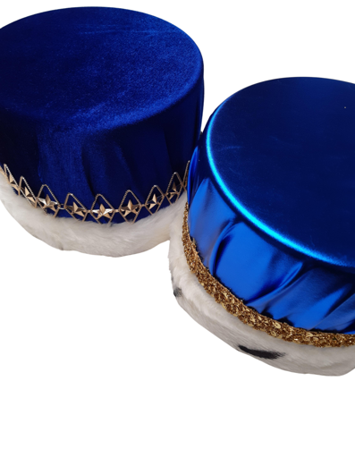 koningskroon hoed luxe blauw met goud