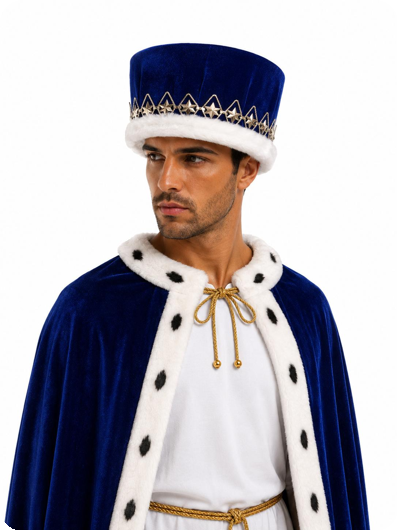 koningskroon hoed luxe blauw met goud