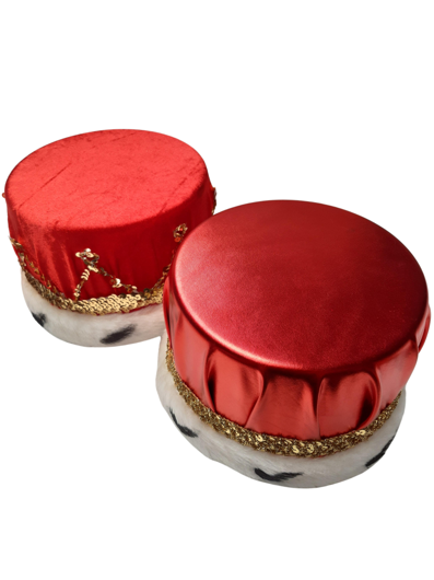 koningskroon luxe hoed rood met goud per stuk