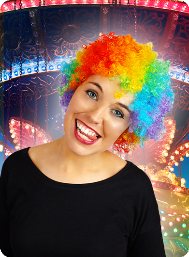 Korte krullen pruik afro multicolor