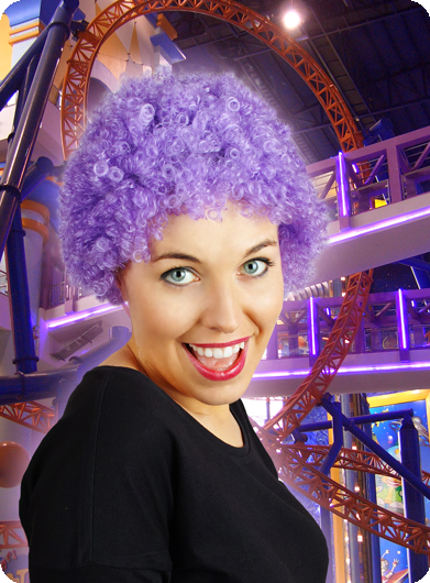 Korte krullen pruik afro paars