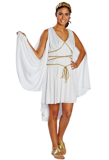 Kostuum griekse godin wit met gouden details