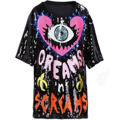 Lange glitter shirt met motief