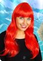 Lange pruik met pony Esmeralda rood