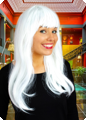 Lange pruik met pony Esmeralda wit