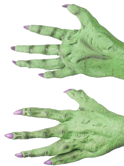 Latex handschoenen groen monster/heks