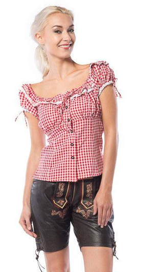 leather pants carlotta black-red for ladies