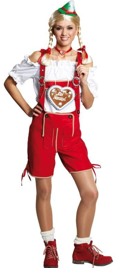Lederhosen tirolerbroek ladies Red