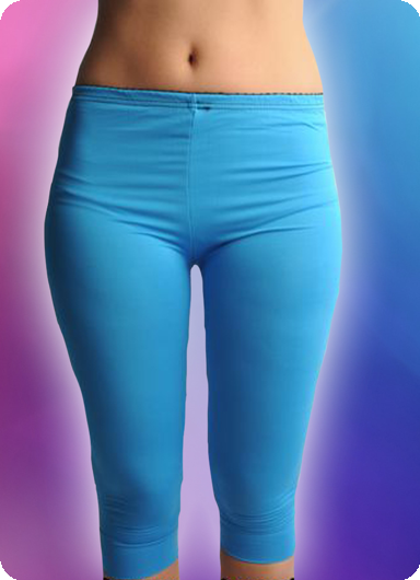 Legging blauw knielengte XS-S