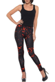 Leggings noirs avec éclaboussures de sang