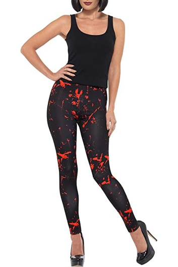 Leggings noirs avec éclaboussures de sang
