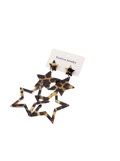 leopard stars earrings
