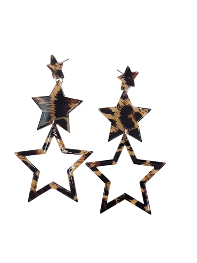 leopard stars oorringen