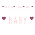 Letterslinger Pink Hearts “Hello Baby Girl”
