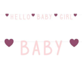 Letterslinger Pink Hearts “Hello Baby Girl”
