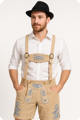 Licht beige lederhosen echt leder