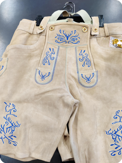 Licht beige lederhosen echt leder