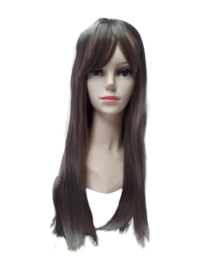 Long brown wig luxury gray brown Leah