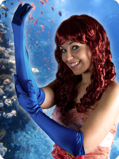Long gloves blue