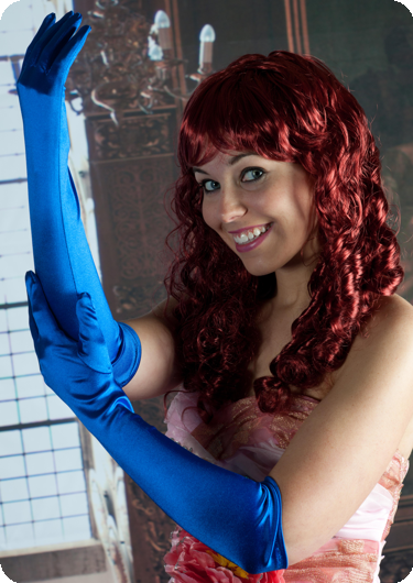 Long gloves blue