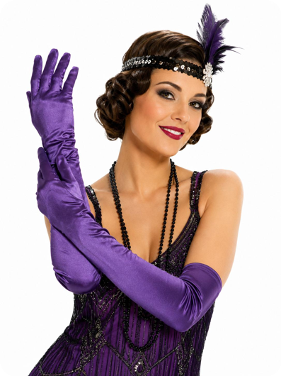 Long gloves purple