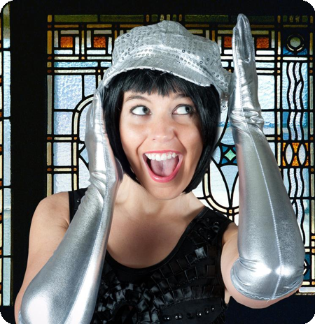 Long gloves silver