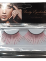 Long pink lashes with glitter