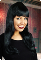Long wig with fringe black