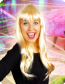 Long wig with fringe blonde