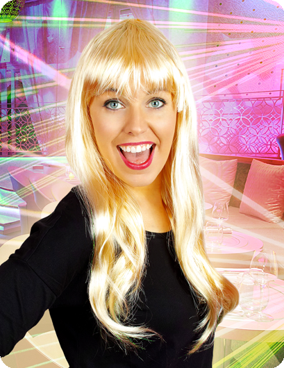 Long wig with fringe blonde