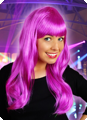 Long wig with fringe purple