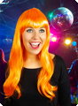 Long wig with orange fringe