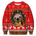 Luiaard foute kerst trui