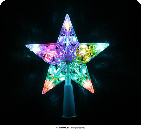 Lumières de pointe de Noël multicolores