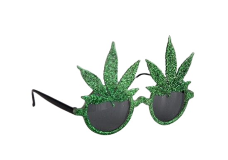Lunettes avec feuille de cannabis