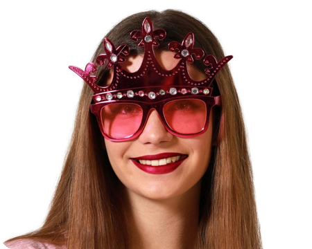 Lunettes avec une couronne rose