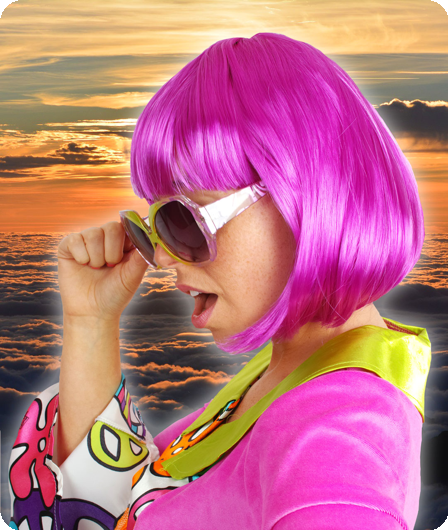 Lunettes disco laser violettes jaunes