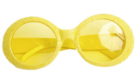 Lunettes Disco paillettes Neon Jaune